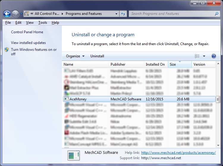 Cómo desinstalar el software MechCAD – MechCAD Software (AceMoney)